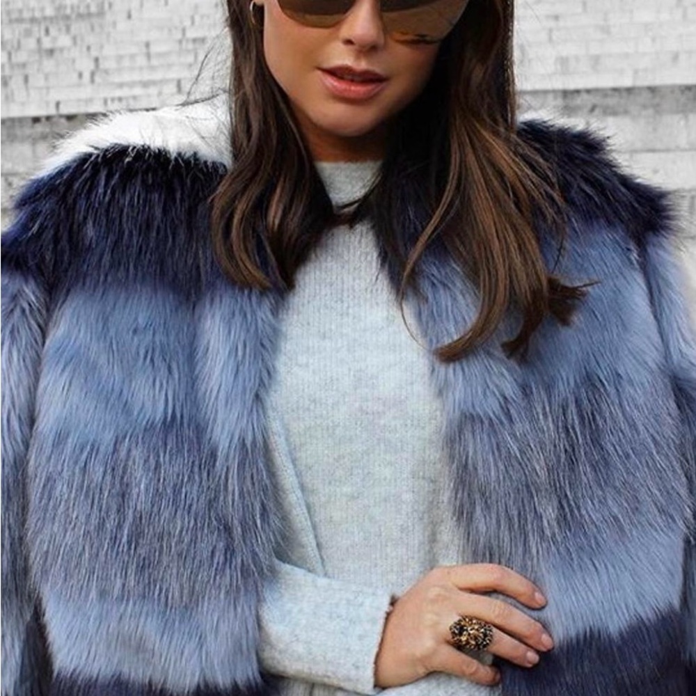 Zara Ombre Faux Fur Jacket-NWOT